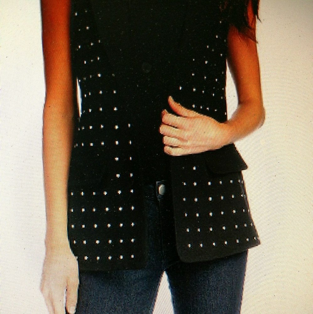 Ponte Knit Studded Vest